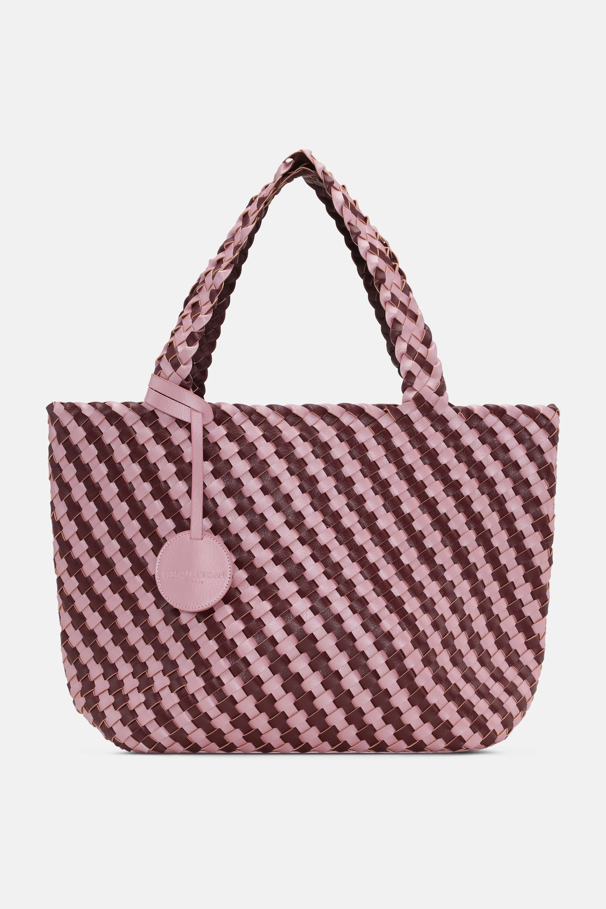 Tote Bag Braided - Maroon Banner Rosy Pink